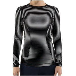 Lululemon Base Runner Long Sleeve T-Shirt Activewear Striped Black White Small